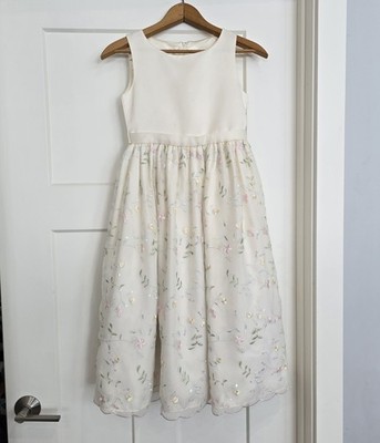 Cinderella Flower Girl Wedding Pageant Princess Creamy White Gown Girl Sz 10