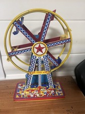 Vintage 1950  s Ohio Art Tin Litho Windup Motorized Ferris Wheel Ex. Condition