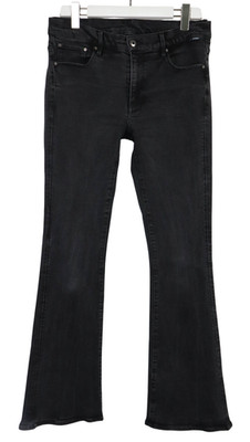 G-STAR 3301 Flare Jeans Women's W31/L32 Fade Effect Zip Fly Black Slim