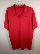 Nike Golf Mens Dri Fit Red Black Short Sleeve Polo Shirt Size XL