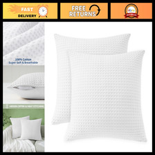 Ultra Soft 100 Egyptian Cotton 600 TC Waffle Weave Pillow Covers 2 Pack, 26x26"