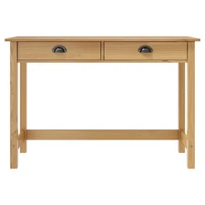 Console Table Honey Brown Solid Pine Wood Compact Drawers vidaXL
