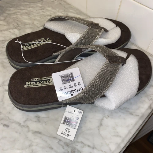 Sandales homme Skechers Supreme Bosnia marron chocolat Taille 11 neuves avec étiquettes