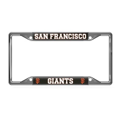 San Francisco Giants MLB 3D Polyurethane 4-Hole Chrome Metal License Plate Frame