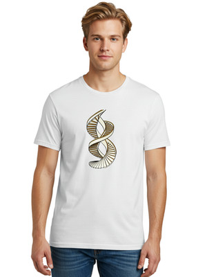 Dna-Double-Helix-2 Mens Graphic Tee, 100% Cotton, Casual Summer Wear