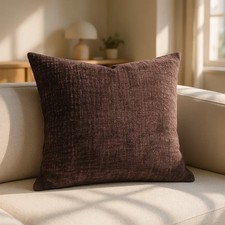Luxury Belmont Chenille Velvet Piped 22" Cushion Covers 9 Colours £10.99 Each
