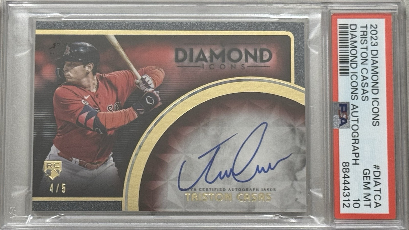 2023 Topps Diamond Icons Triston Casas RC Auto #/5 PSA 10