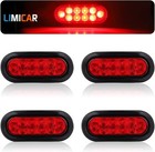 Limicar 4 Red Oval Trailer 4 - 10Led 6" Tail Lights Kit