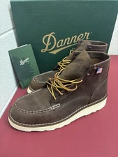 Danner Bull Run Moc Toe Work Boots Brown Leather 10 D New USA w/ Box Men's 15563
