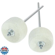 Seimneire White Felt Double Kick Bass Drum Pedal Beater Mallet, Dual Sided Fo