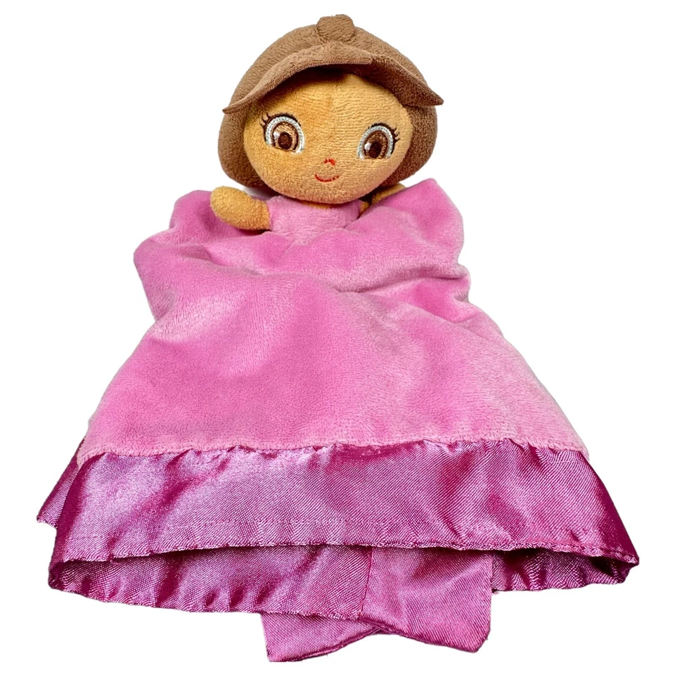 Cobertor de segurança Nickelodeon Dora the Explorer Lovey pelúcia 16x16 2013 borda de seda - Imagem 3 de 4