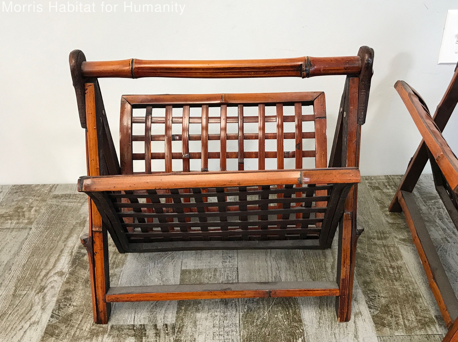 Mid Century Modern Vintage Foldable Bamboo Set of Two Magazine Racks eBay