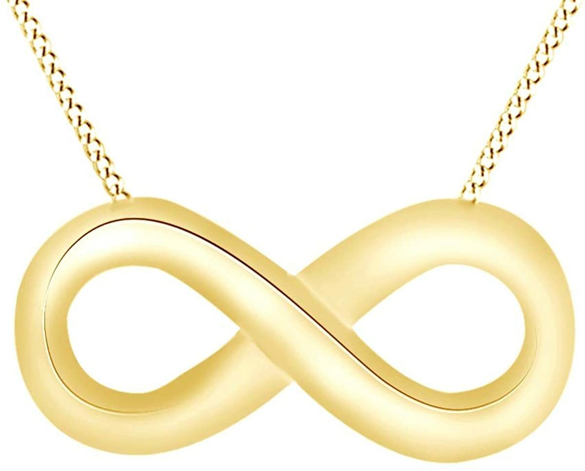 Infinity Pendant Necklace In 925 Sterling Silver For Women's