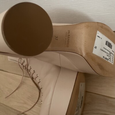 Bottines Jil Sander Antique Pink à Talon Cône - Taille 37 En Cuir - Neuf Sans Boîte