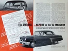 "Owners Report on the '52 Mercury" Automobile Article 1951 Magazine Cutting W4