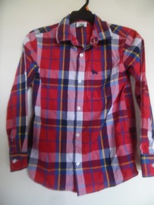 Old Navy Boys Multi Plaid button down shirt long sleeve  sz 10/12
