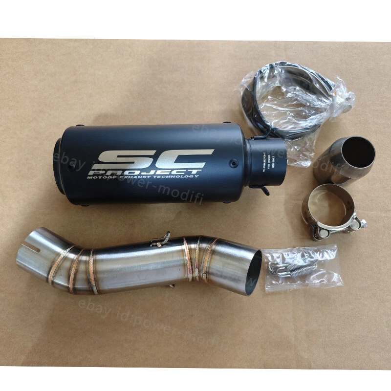 Silenciador negro deslizable puntas de escape tubo medio para Honda CBR500R CB500F 2016-2025 Foto 4 de 4