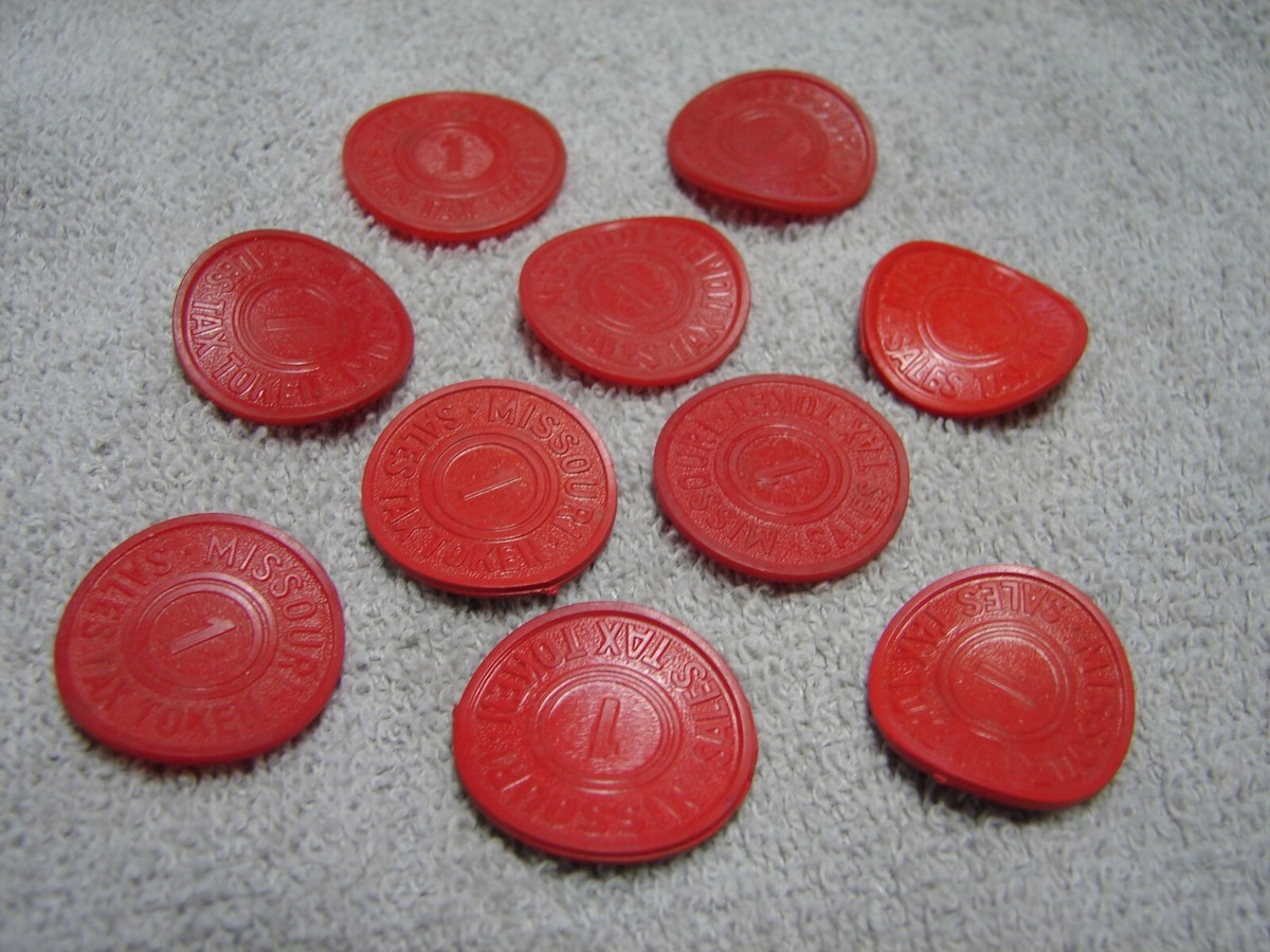 Lot of 10 Missouri Sales Tax Token, 1 cent Red Plastic Coin | eBay
