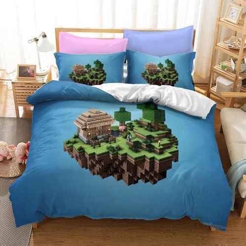 Minecraft Bettbezug Cartoons Bettwäsche Set Kissenbezug 135x200|200x200 Kinder - Bild 7 von 27