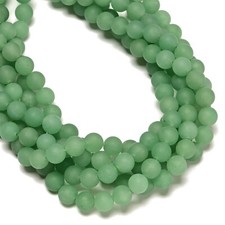 Natural Green Aventurine Matte Round Beads 4mm 6mm 8mm 10mm 12mm 15.5" Strand