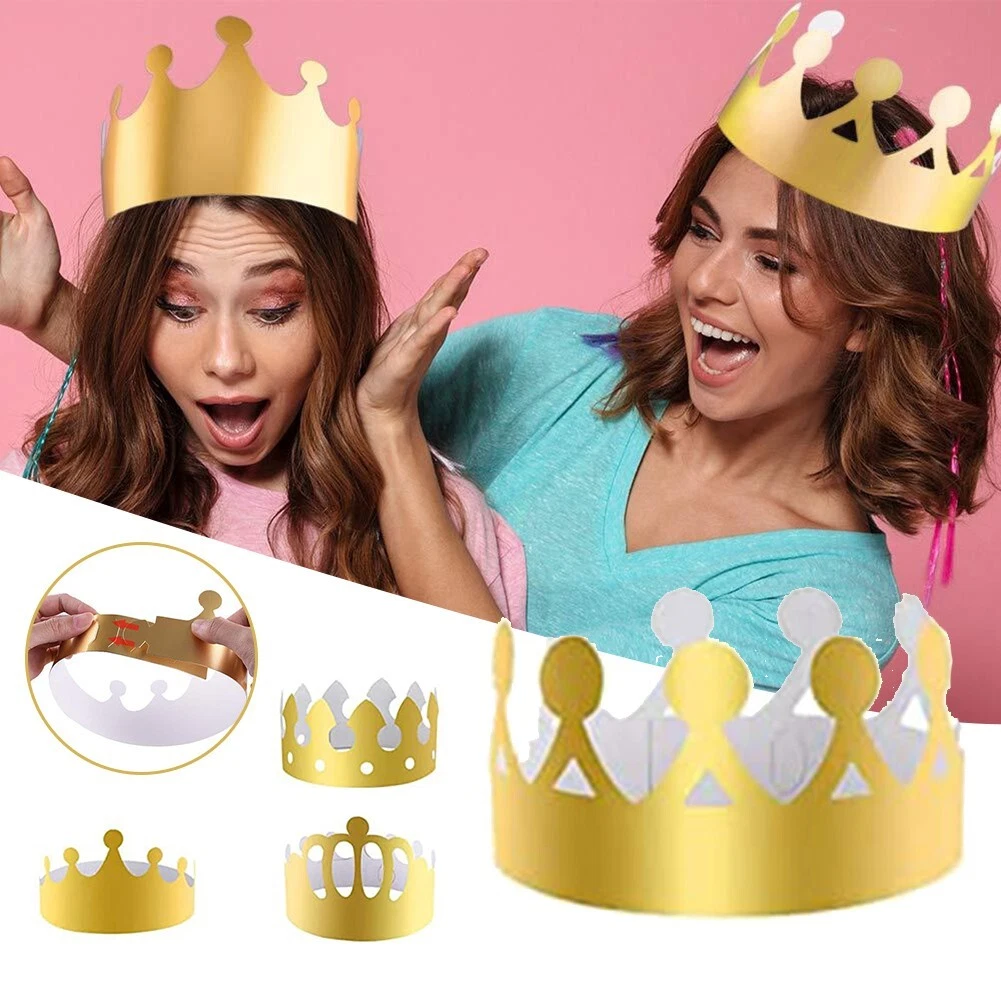 Party Hats King Crown Gold Paper Crowns Kids And Adults King Crown