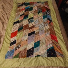 Vintage Handmade Patchwork Quilt Blanket 38 x60 90's