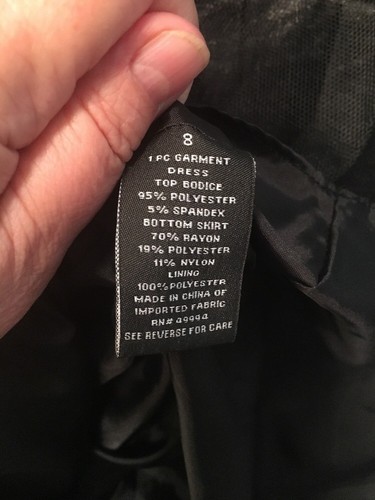 DRESSBARN COLLECTION  Black/Gun Metal Cocktail/ Evening V-Neck Knee Dress Sz. 8 - Picture 9 of 10