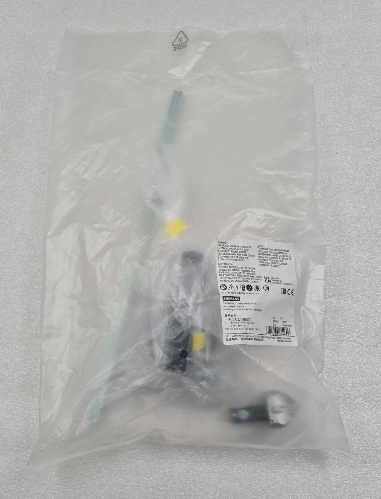 SIEMENS 8UC7212-1BB20 Rotary Disconnect Switch Handle 9Nm 8x8mm Shaft SET / KIT