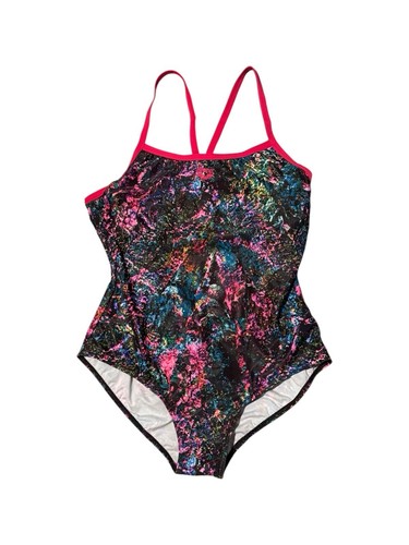 arena Women’s Plus Size One Piece Swimsuit Light Drop Back Pink Black Sport, 1X - Picture 3 of 11