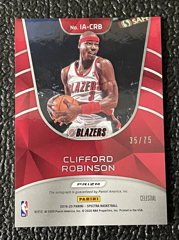 🔥 CLIFFORD ROBINSON 2019 SPECTRA ICONS CELESTIAL AUTOGRAPH #d /75!🔥BLAZERS! - Image 2 of 2