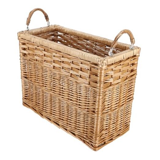 Natural Storage Basket with Built-in Handles Stair Basket Magazine Wicker