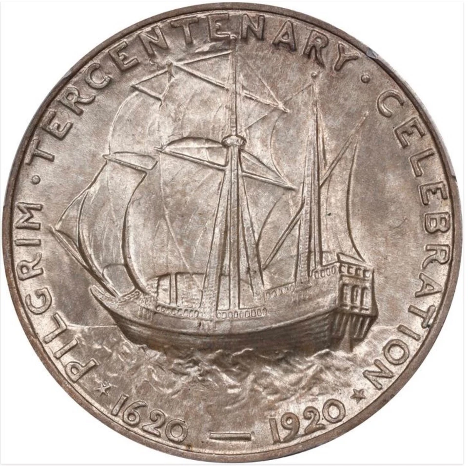 1920 Pilgrim Commem Half Dollar NGC MS64 - Image 2 of 4