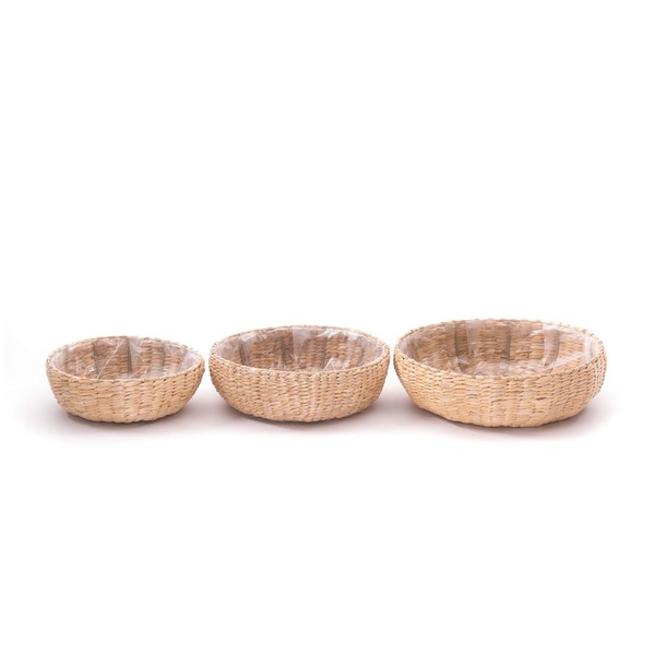 "Korb Set \"Elva\" | 3-Teilig | StrohköRbe, Deko KöRbe, Pflanzen. Aufbewahrungskorb"-image