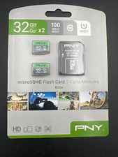 PNY 32GB X2 Elite UHS-I microSDHC Memory Cards