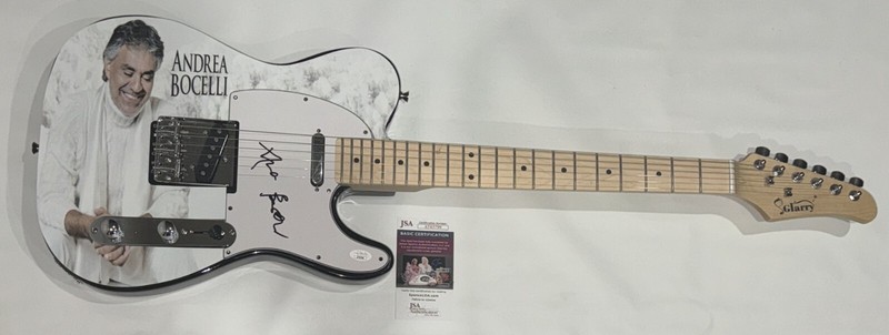ANDREA BOCELLI SIGNED CUSTOM ELECTRIC GUITAR ITALIAN TENOR LEGEND JSA COA