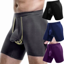 Men's Underwear Separate Penis Ball Pouch Comfort Breathable Sports Boxer Shorts