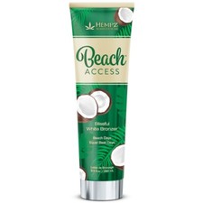 NATURALLY HEMPZ BEACH ACCESS WHITE BRONZER SUNBED TANNING LOTION CREAM NO TINGLE