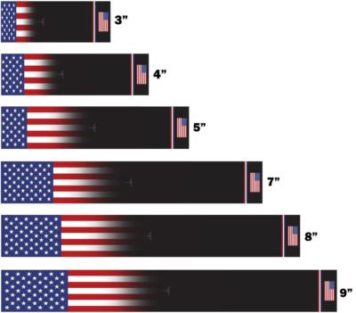 White Water Archery American Flag Fade Arrow Wraps 15pc Choose Length Width