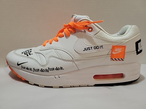 2018-NIKE-AIR MAX 1-AO1021-100-JUST DO IT- WHITE/ORANGE-SIZE 9 - Afbeelding 6 van 24
