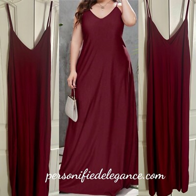 SHEIN Unity Smooth Satin Cami Long Slip Maxi Dress Plus Size 2XL/16 | eBay