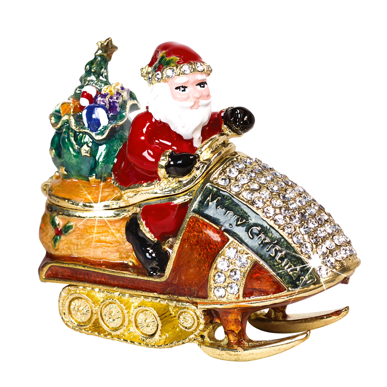 Trinket Box By Craycombe Santa On Snow Mobile