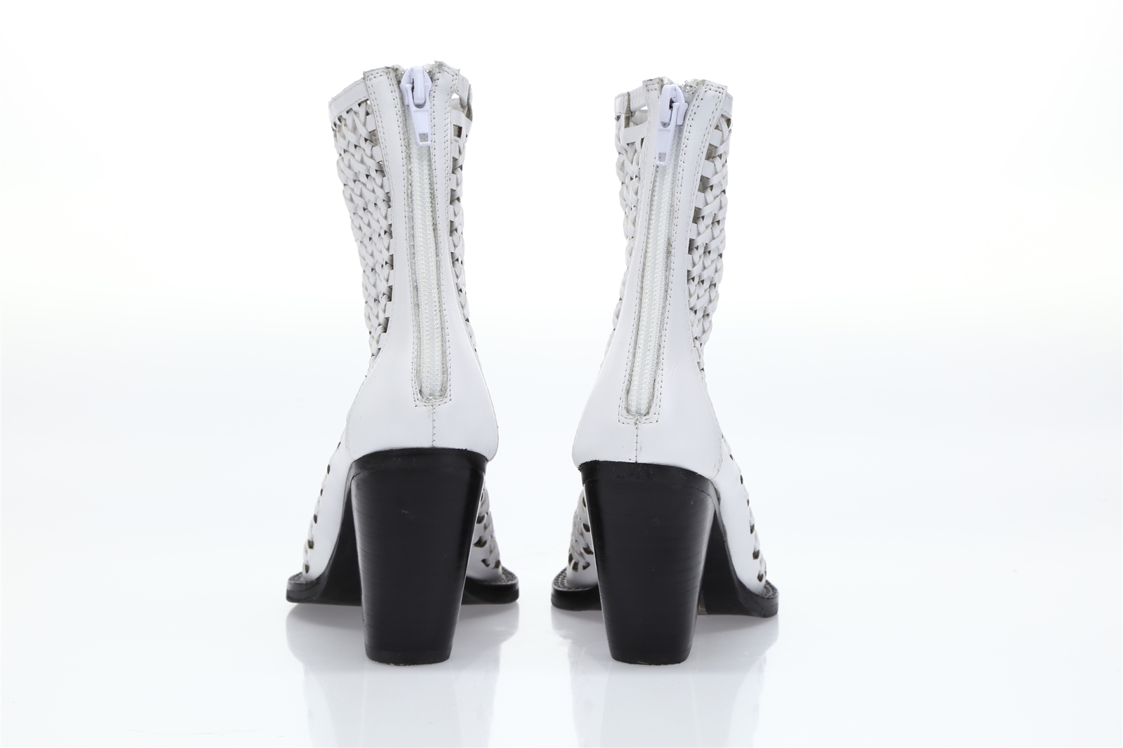 Jeffrey Campbell Waven Tejido Botines Para Mujer De Cuero blancoo blancoo blancoo Talla 6 6351b9 Jeffrey Campbell Waven Tejido Botines Para Mujer De Cuero blancoo blancoo blancoo Talla 6 6351b9