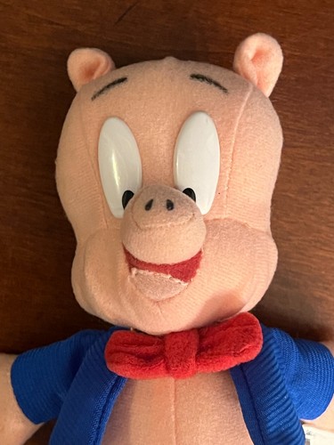 Warner Bros PORKY PIG Plush Bean Bag Stuffed Animal Toy Play by Play 1998 - Picture 2 of 5