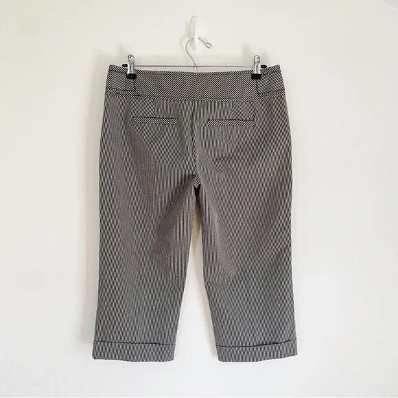 XOXO Vintage Y2K Linen Pinstripe Capri Pants Grey Size 7/8 | eBay