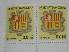 2 x Stamps Stamps ANDORRA La Poste Correos MNH with margins 2 x €0.01