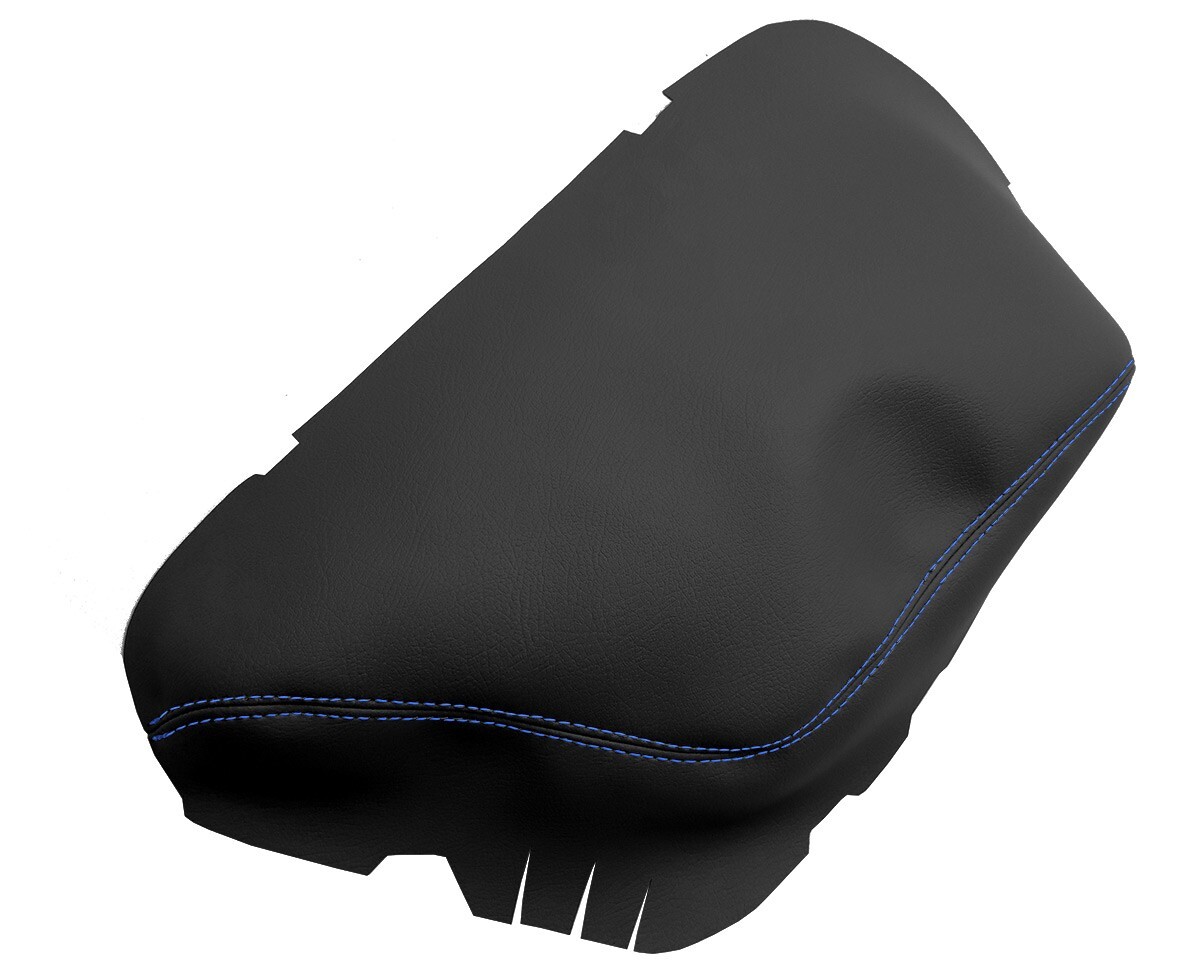 Accesorio Interior Challenger 2015 2020 Tapa De Reposabrazos Central De Vinilo Con Costuras Grises Para Dodge Challenger 2015-2020 - Personalización Interior Vinilo Costura Gris Reposabrazos