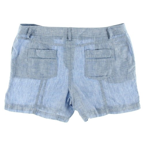 INC International Concepts Blue LINEN Crochet Trim Chambray Shorts ~ 8 M3020 - Picture 6 of 16