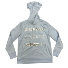 Under Armour ColdGear Hoodie Womens Medium Blue Loose Fit Pullover Logo