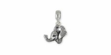 Elephant Jewelry Sterling Silver Elephant Charm Slide Handmade Wildlife Jewelry