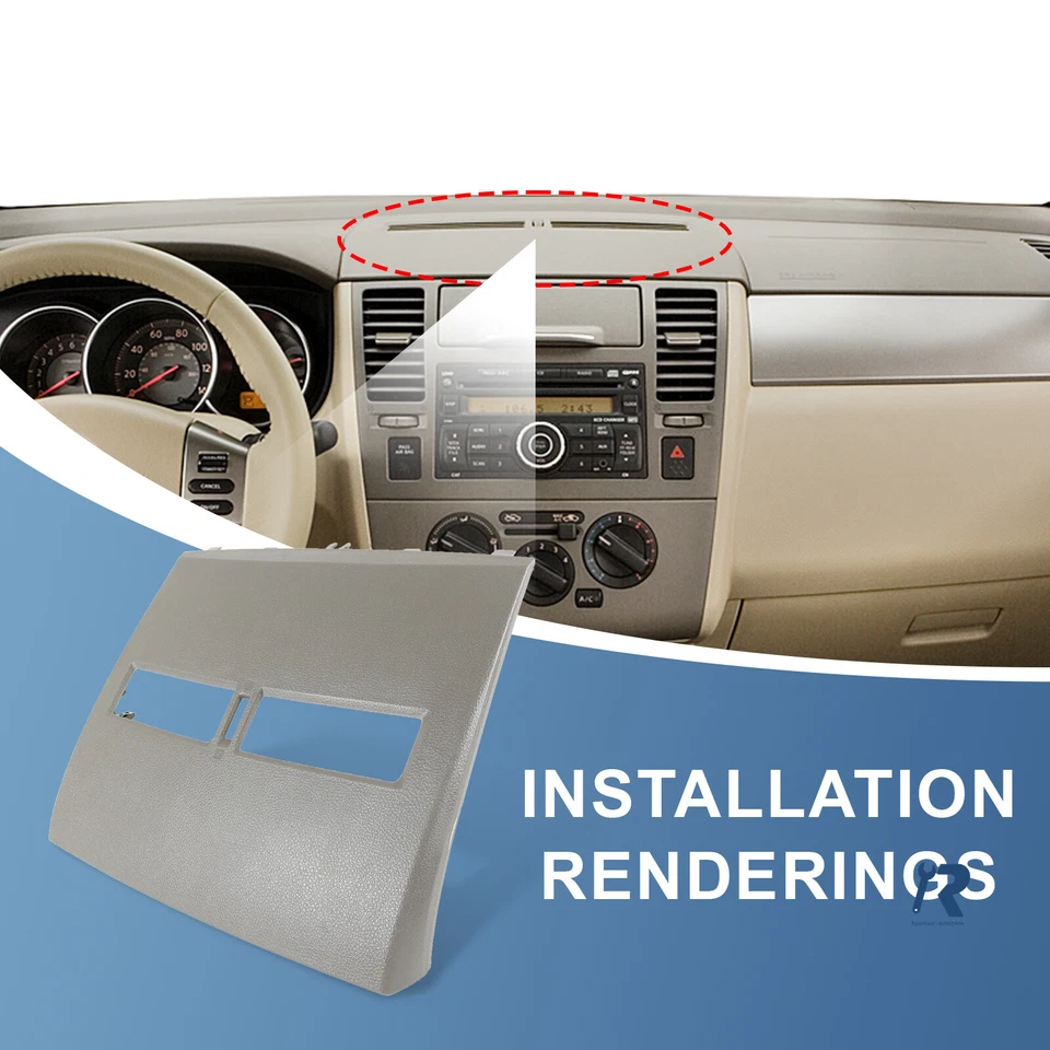 68414ED50C Front Upper Center Dash Air Vent Trim Beige for Nissan Versa 07-12 Foto 2 de 4